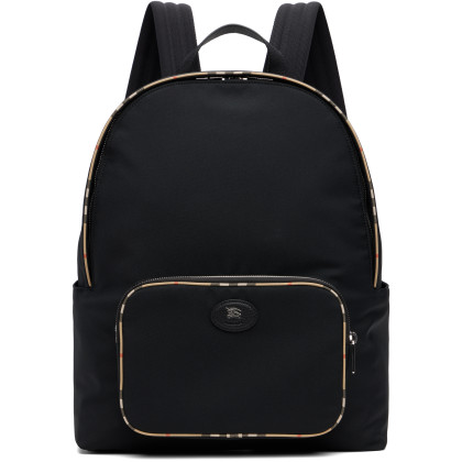 Black Check Trim Backpack