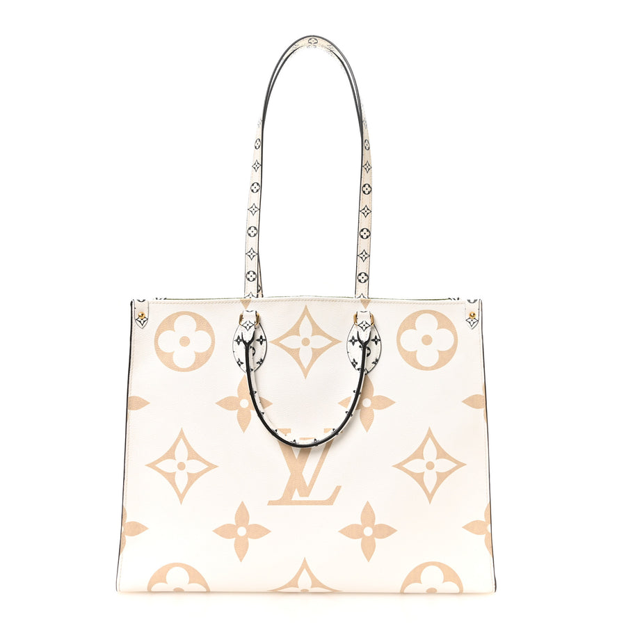 【中古】Monogram Giant Onthego GM Kaki Beige