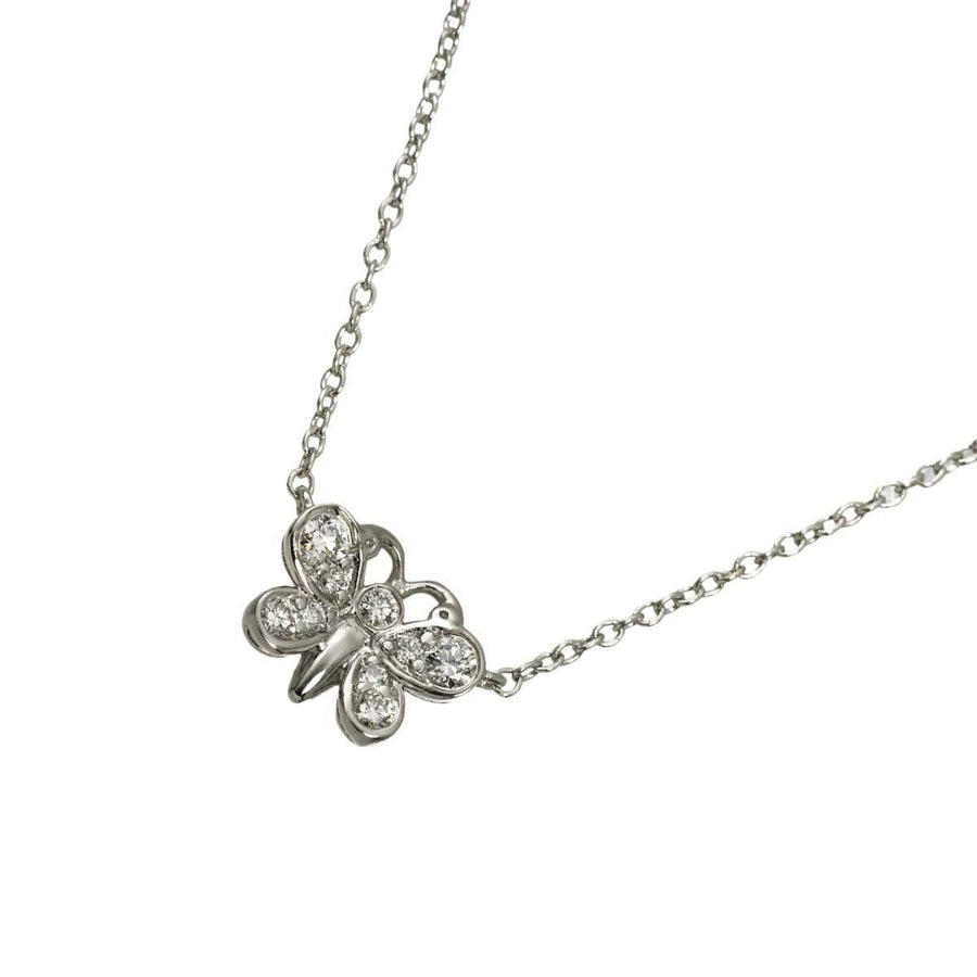【中古】Butterfly Pendant Necklace Platinum with Diamond