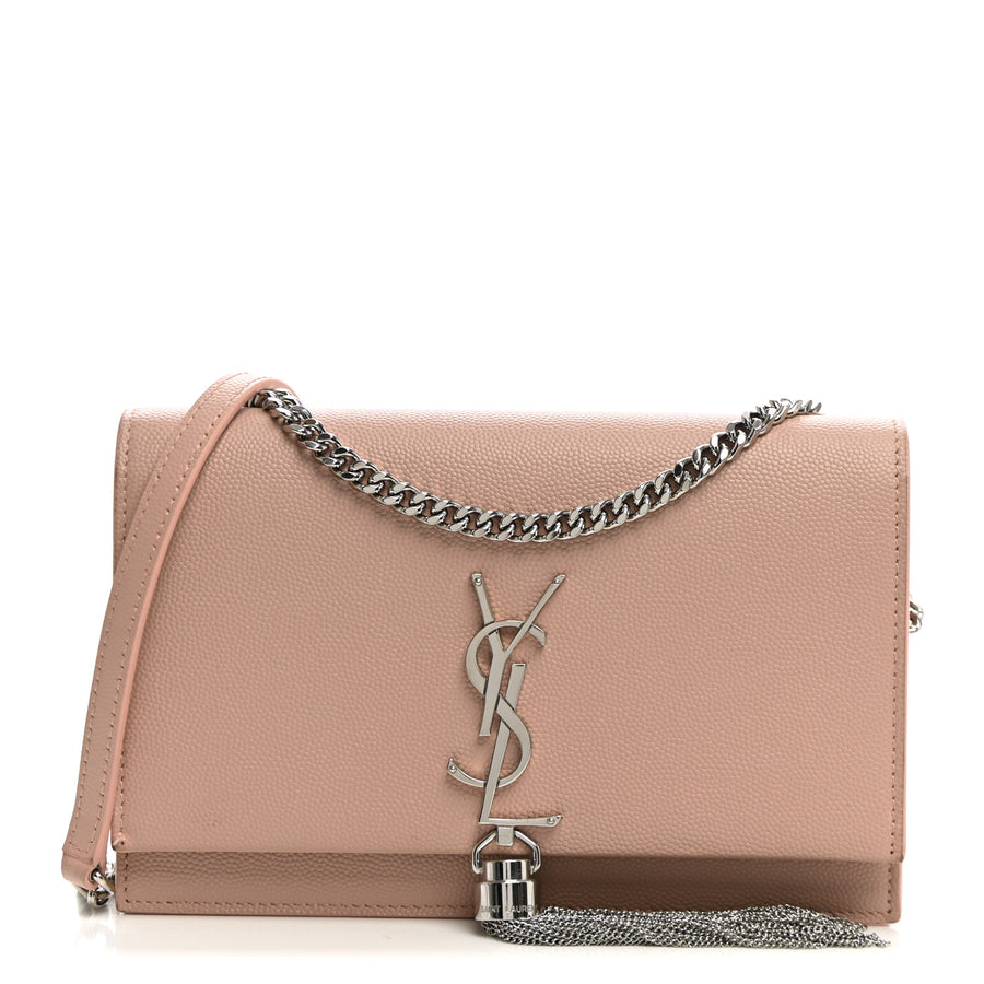 【中古】Grain De Poudre Classic Monogram Kate Tassel Chain Wallet Pale Pink