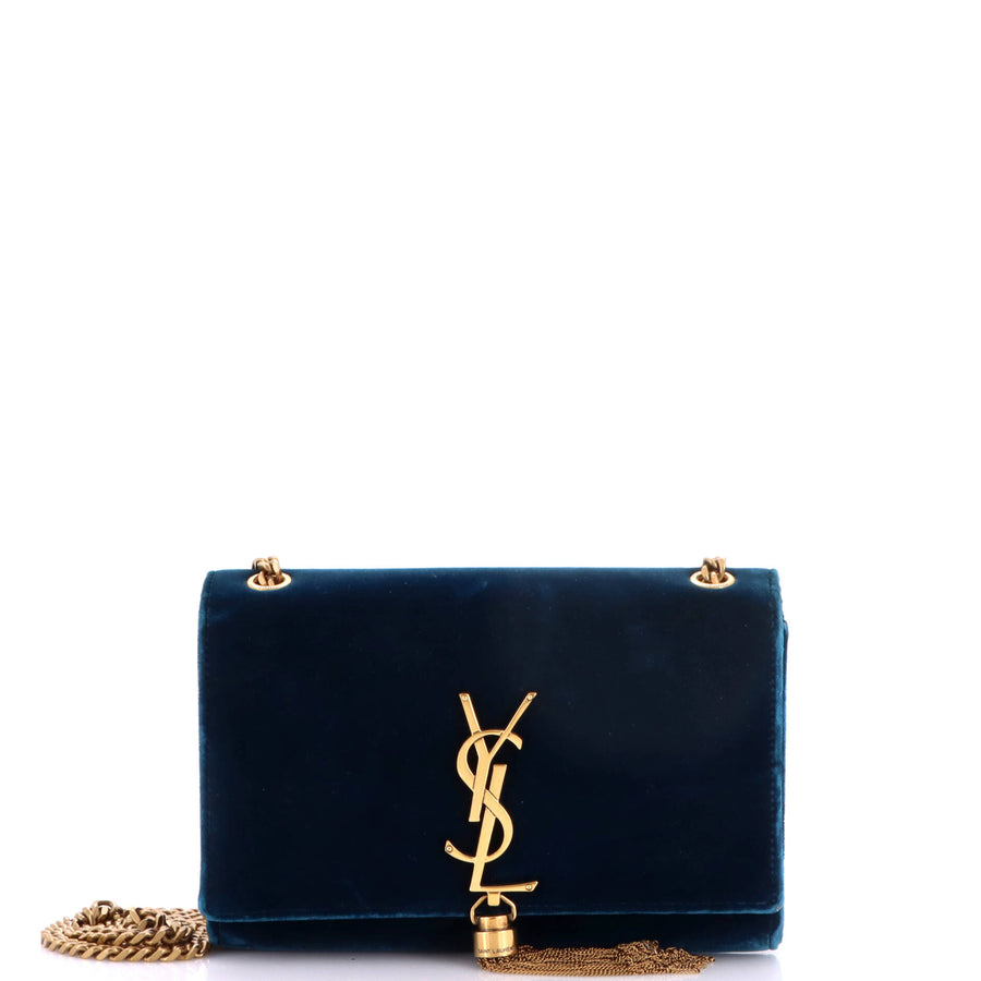 【中古】Classic Monogram Tassel Crossbody Bag Velvet Small