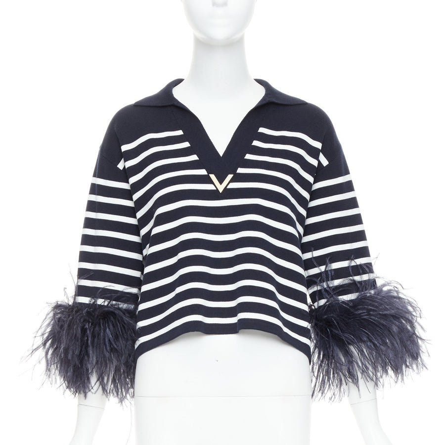 【中古】Men's Valentino 2024 VGold Ostrich Feather Polo
