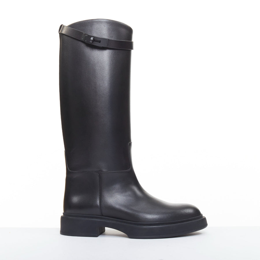 【中古】Women's Hermes Jumping So Black leather riding boots