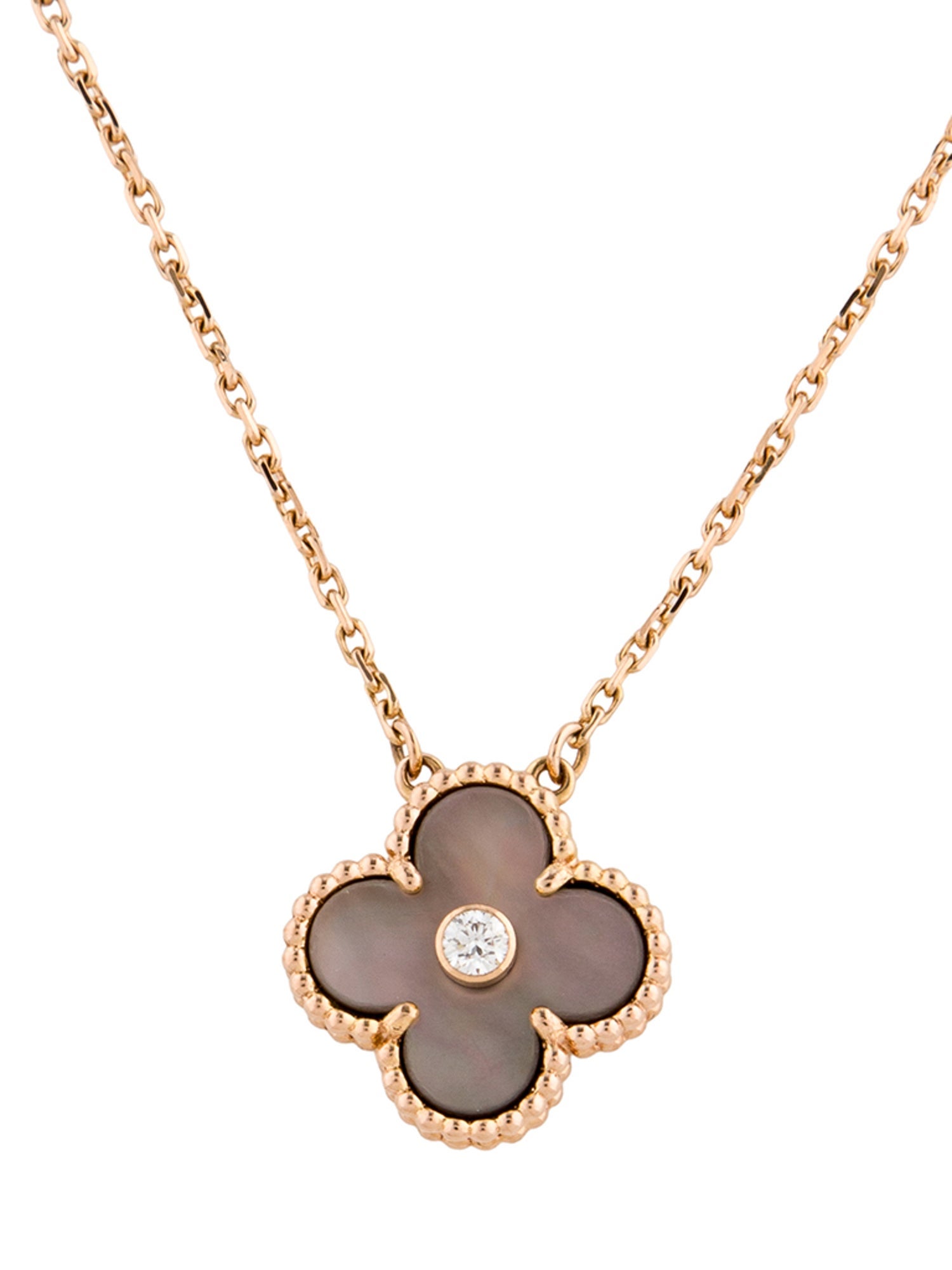 【中古】Mother of Pearl 2014 Limited Edition Vintage Alhambra Pendant Necklace（Very Good）