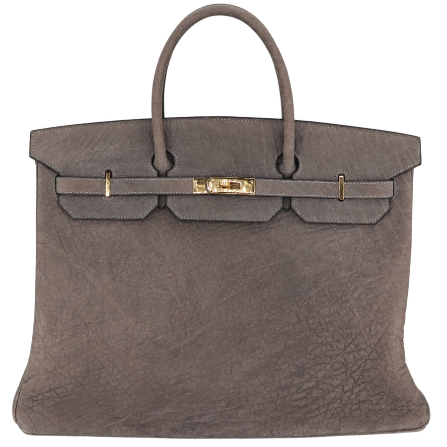 Hermès 40cm Birkin Elephant Hide Gold Hardware