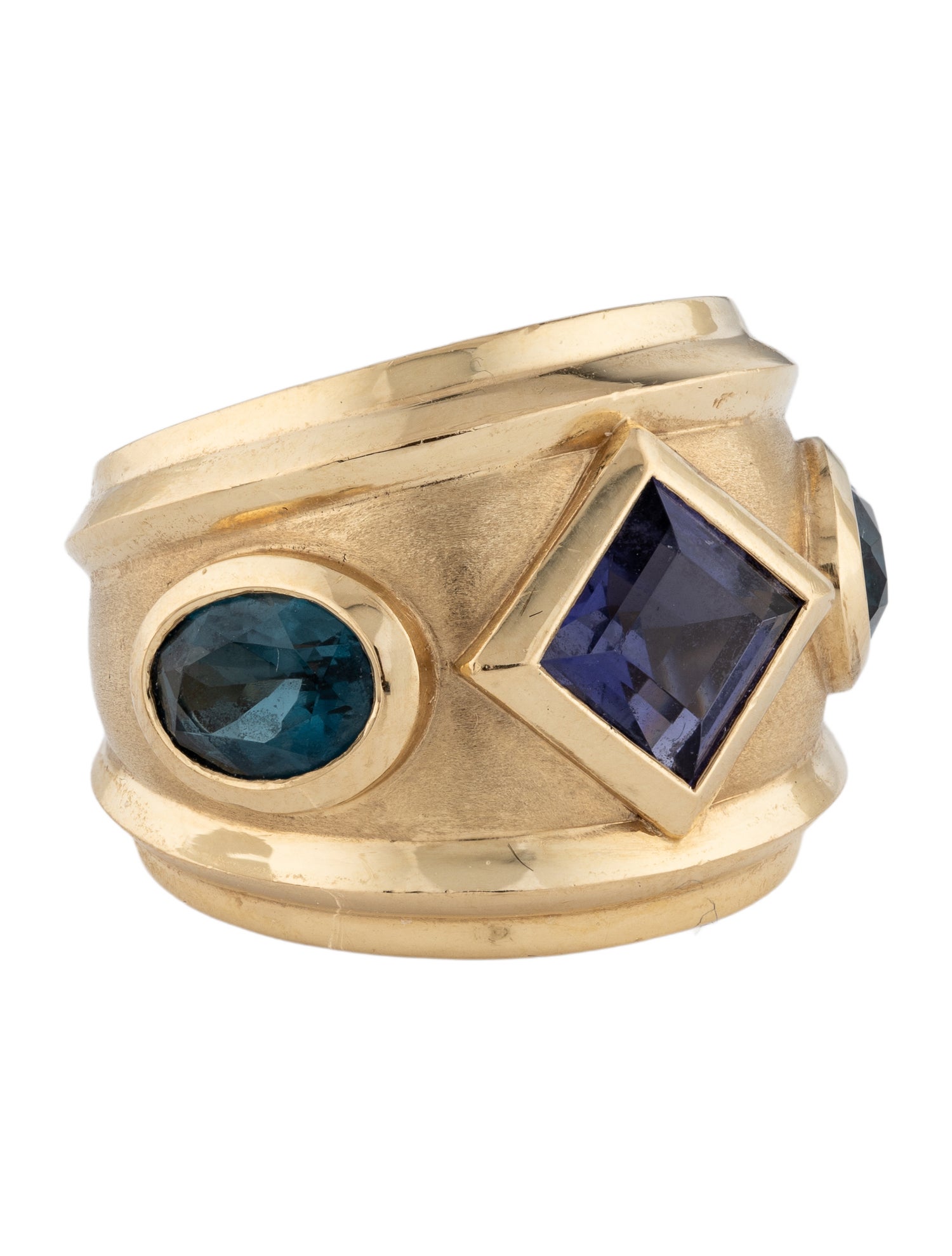 【中古】18K 2.78ctw Topaz & Iolite Renaissance Cocktail Ring（Very Good）