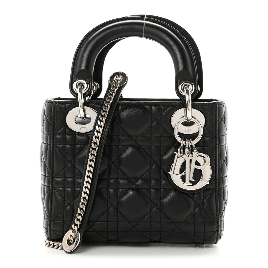 【中古】Lambskin Cannage Mini Lady Dior Black