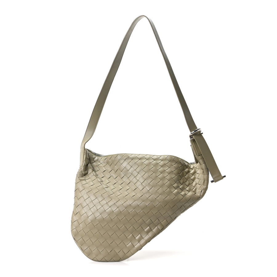 【中古】Calfskin Intrecciato Virgule Travertine
