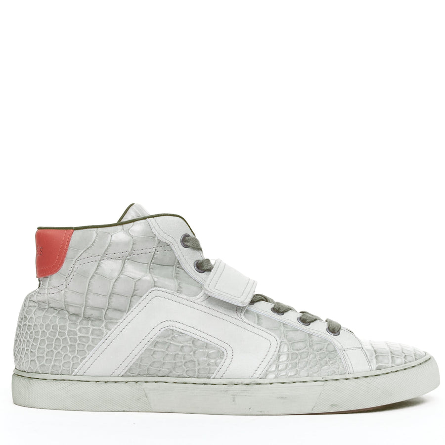 【中古】Men's Hermes Croc Leather Sneakers