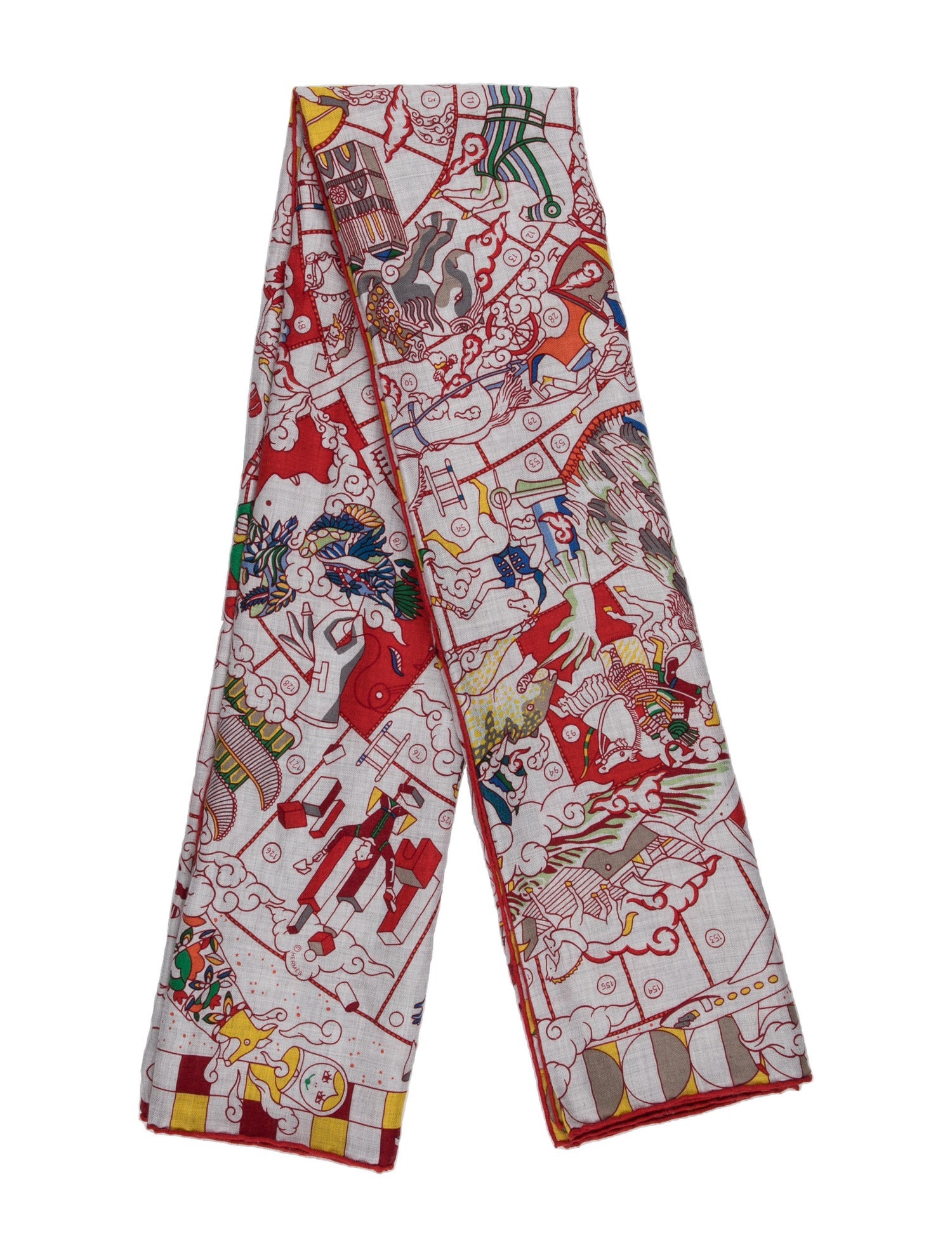 【中古】L'Epopee d'Hermes Silk Shawl（Very Good）