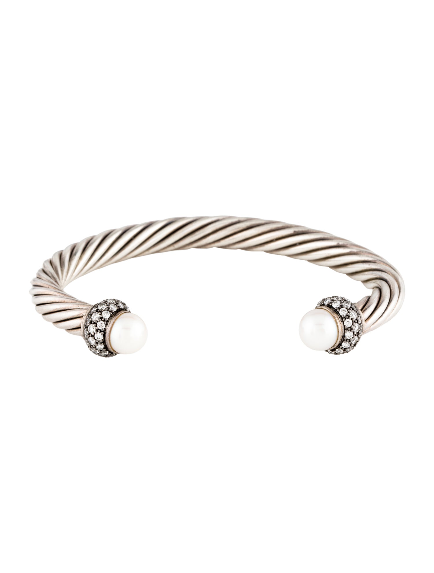 【中古】Pearl & Diamond Moonlight Ice Cuff Bracelet（Very Good）