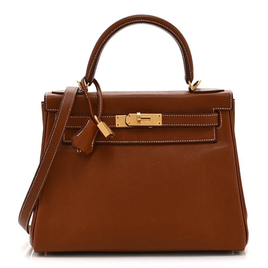 【中古】Barenia Faubourg Kelly Retourne 28 Fauve