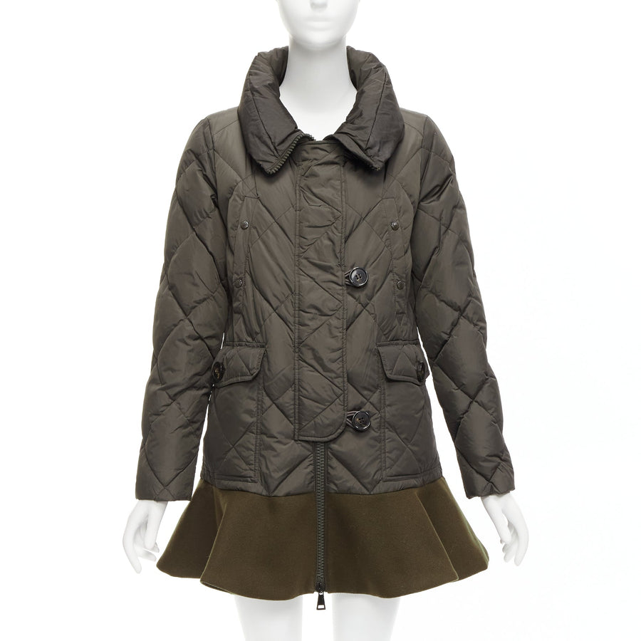 【中古】Women's Moncler Quilted Wool Blend Frill Coat
