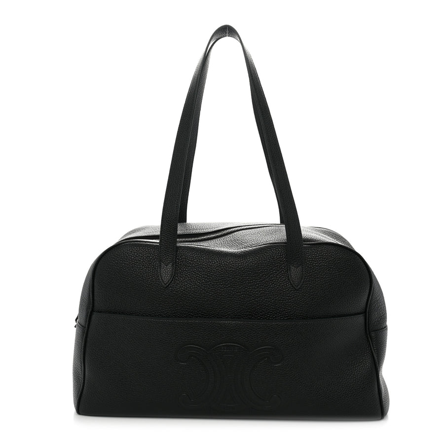 【中古】Grained Calfskin Duffle Bag Night Green